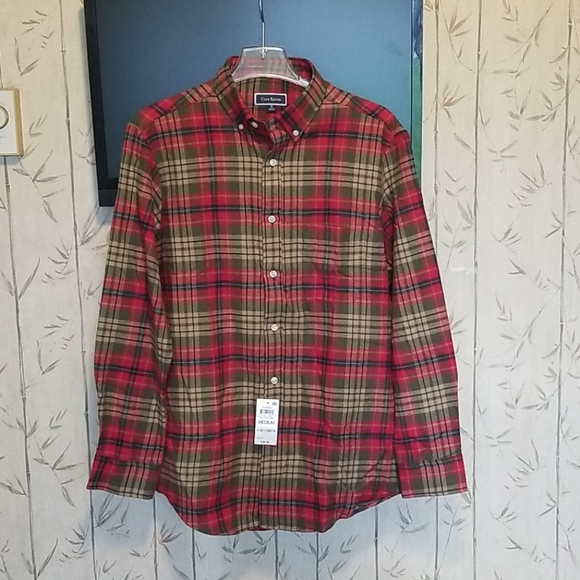 NWT Club Room Mens Olive Plaid Flannel Shirt M - Picture 10 of 10